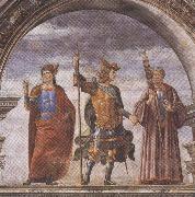 Sandro Botticelli Domenico Ghirlandaio and Assistants,The Roman heroes Decius Mure,Scipio and Cicero (mk36) oil painting artist